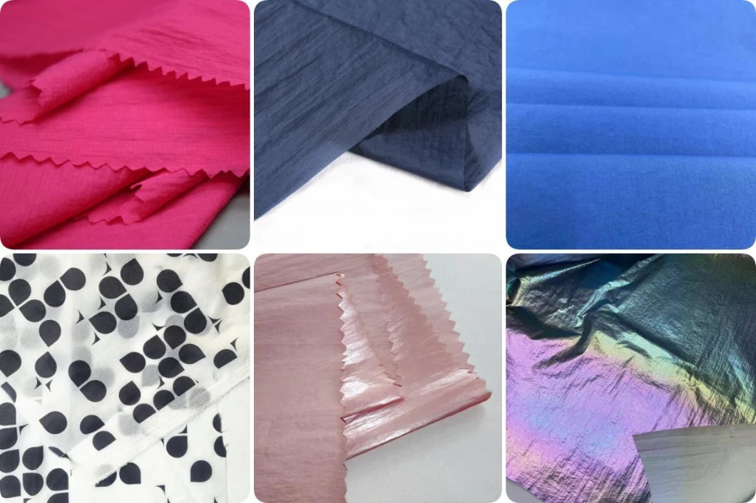 Woven Rept Recycled Polyester/Nylon Elastic PU/TPU/PVC Printing Memory Fabric for Outdoor Down Coat Jacket Windbreaker Jacquard Garment