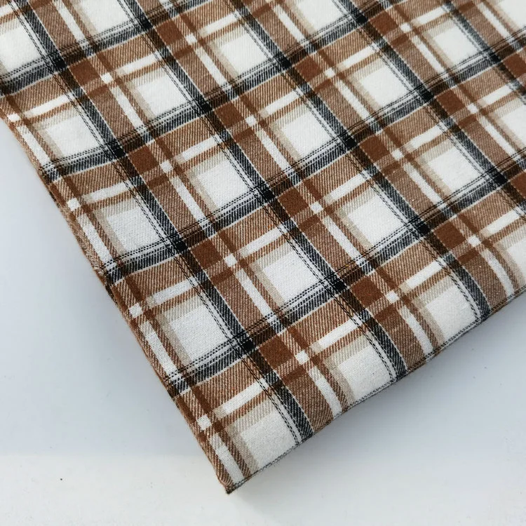 Factory Price Customized Flannel Check Polyester Cotton Fabric Yarn Dyed Fabric