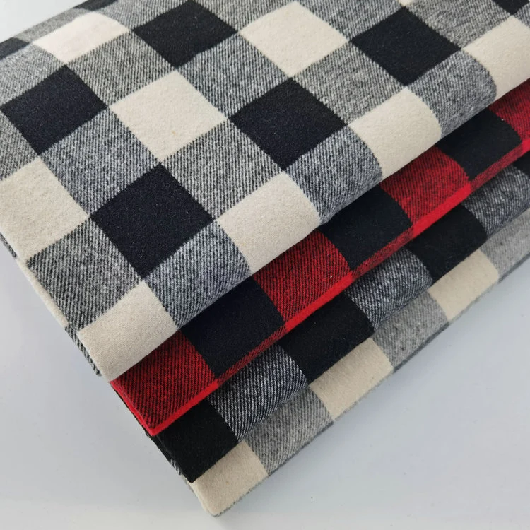 Factory Price Customized Flannel Check Polyester Cotton Fabric Yarn Dyed Fabric